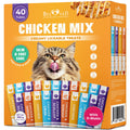 Beloved Pets Creamy Lickable Cat Treats & Wet Food Squeeze Tubes – Liquid Kitten Snacks, Skin & Coat Health, Multivitamin Treats for Cats, & Small Dogs, Lick Up 40 Chicken Mix