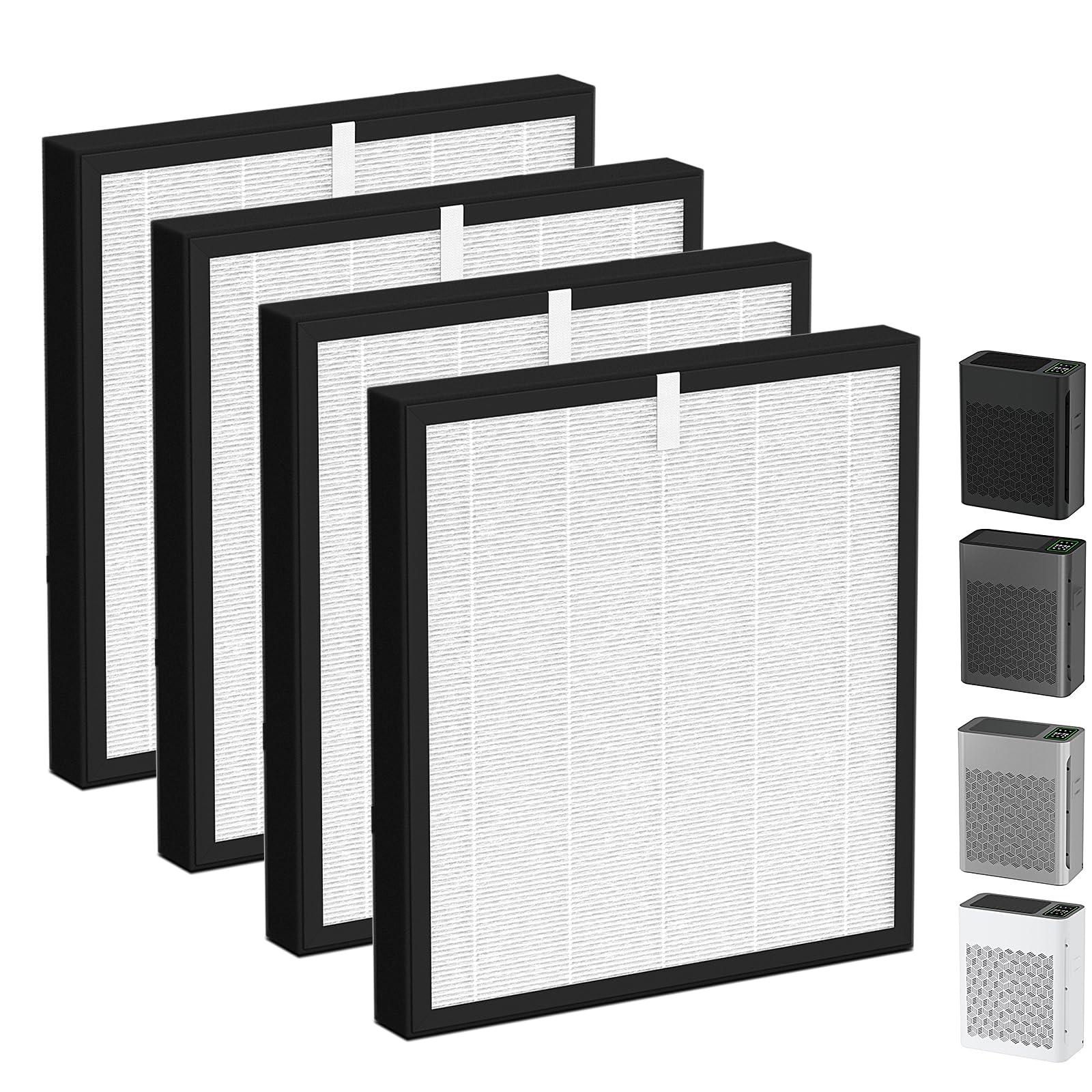TZ-K2 Replacement Filter Compatible with ToLife Air Puri-Fier Filter TZ-K2-A, 3-in-1 H13 HEPA with Activated Carbon and Pre-Filter, 4 Pack
