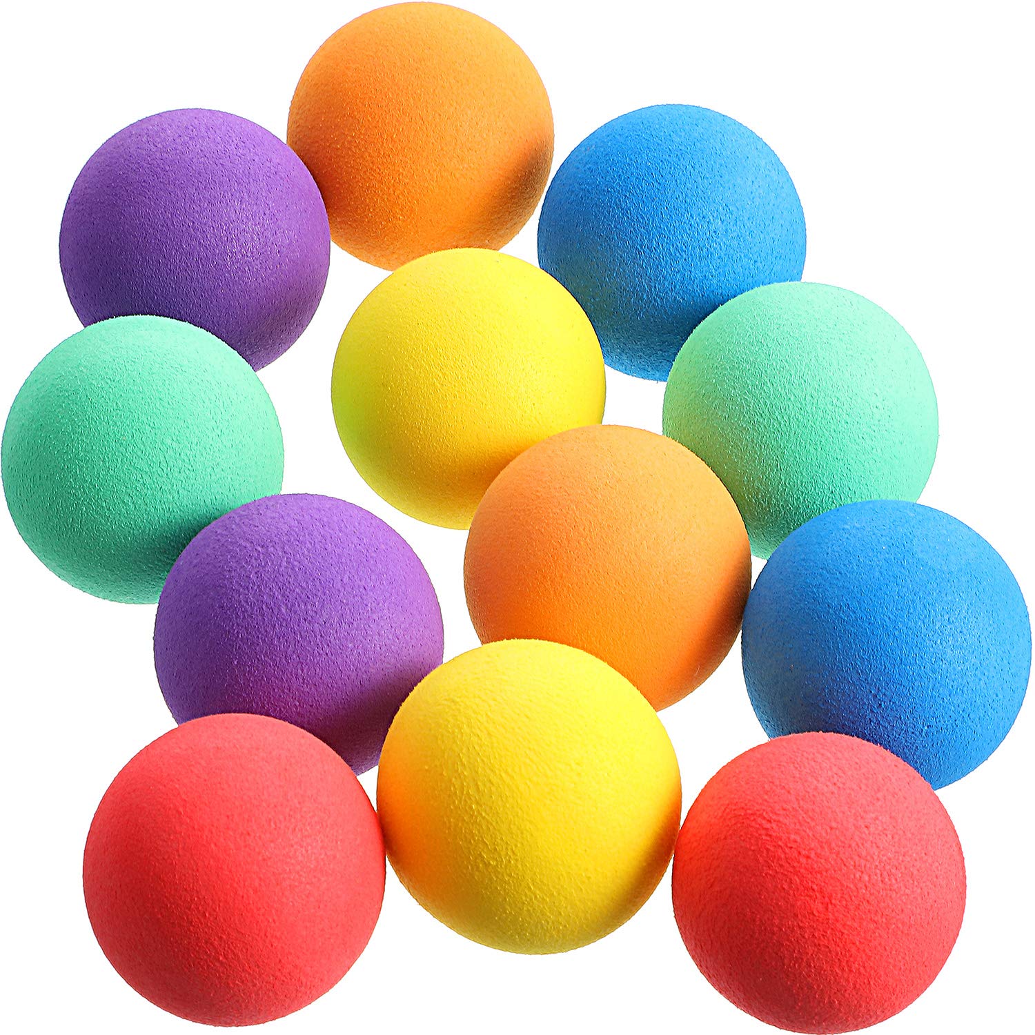 Gejoy 24 Pieces Soft Foam Balls Bulk Lightweight Mini Balls for Safe Indoor Toys Fun Assorted Colors Sponge Balls Birthday Party Favors Bag Gifts for Boys and Girls