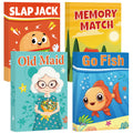 Etyishe Card Games for Kids Toddlers, Go Fish, Old Maid, Slap Jack and Memory Match, 4 Decks in 1 Pack, Fun Educational Gard Games for Family Game Night Table Games, Great Stocking Stuffers