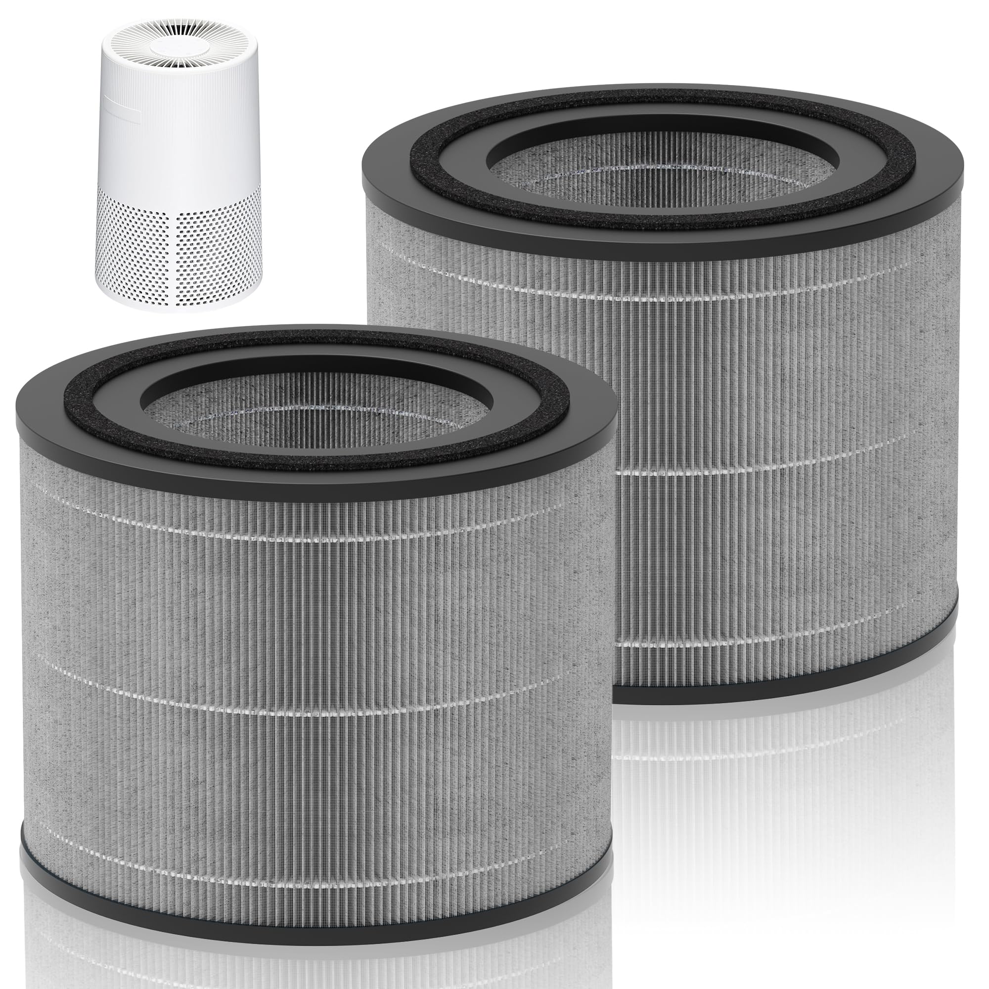 AC2224A Replacement Filter Compatible with Amazon Basics AC2224A Air Purifier, 3-in-1 Filtration System HEPA Filter with Activated Carbon, #2224RF 2Pack