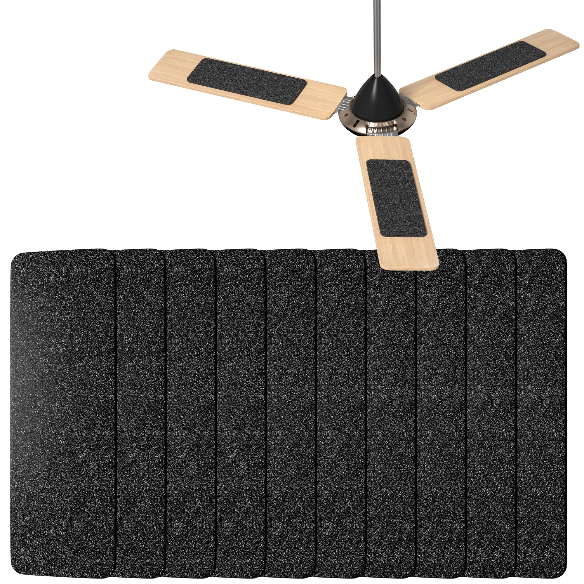 10 Pack Ceiling Fan Filters for Fan Blades, Activated Coconut Carbon Dust Catcher Pads, Easy-Install Fan Blade Filter Accessories for Home, Helps Reduce Dust & Odors, Fits Most Ceiling Fans
