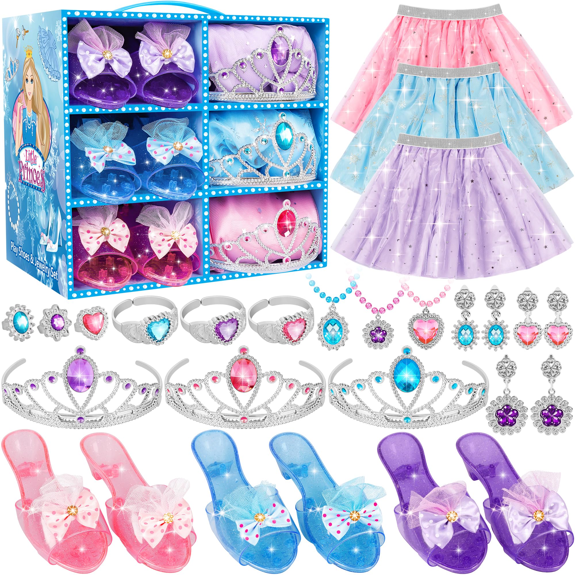 LJZJ Princess Dress Up Toys & Jewelry Boutique, Girls Role Play Gift for 3+ Year Old Girl Toddler ?B-Day Party Favors