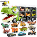 JOYIN 13 in 1 Dinosaur Toys for Kids 3-5, Transport Dinosaur Carrier Truck with 12 Pull Back Cars, Toddler Toys 3-4? Birthday Gifts for 3 4 5+ Year Old Boys