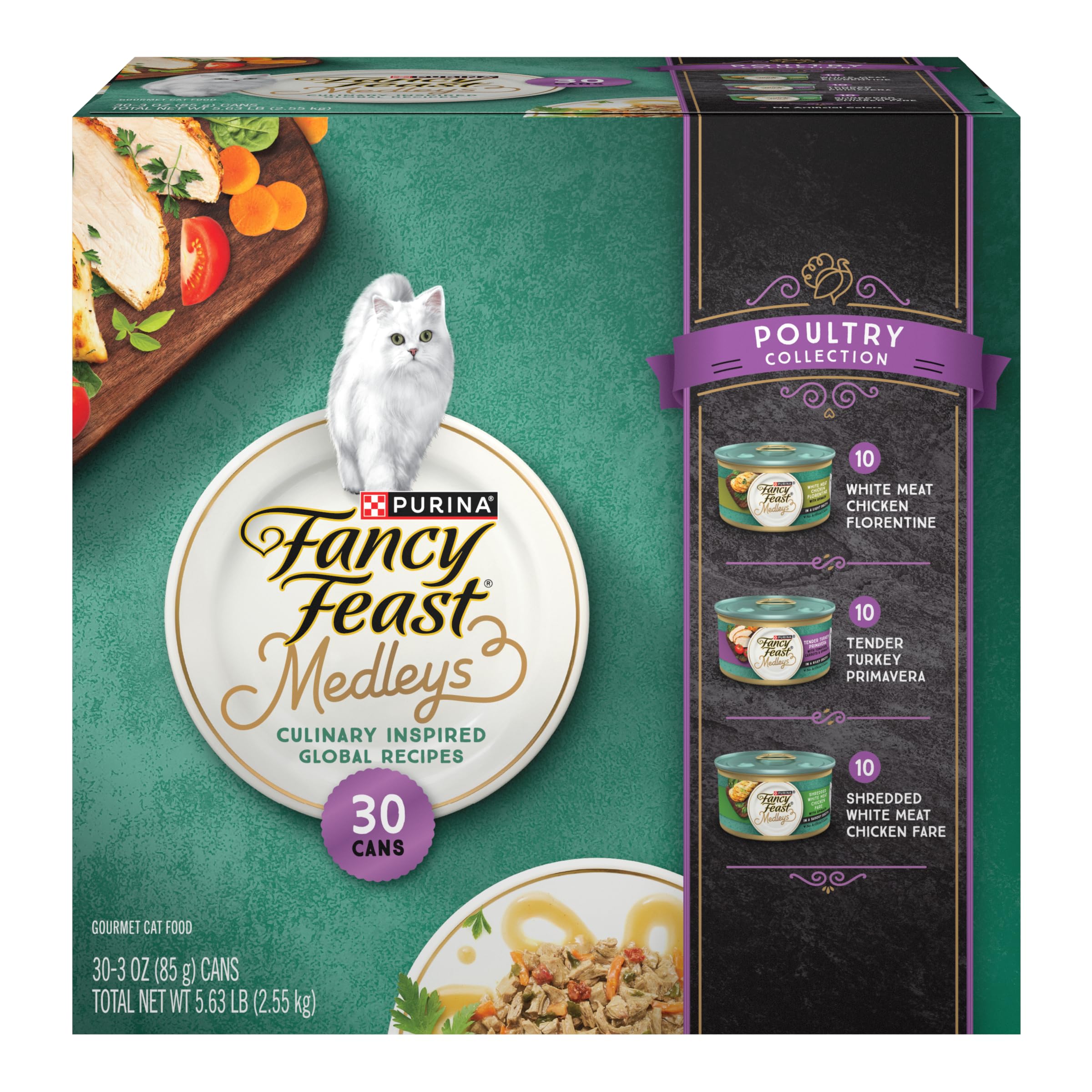 Purina Fancy Feast Medleys Poultry Collection Wet Cat Food Variety Pack - (Pack of 30) 3 oz. Cans