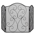 Hogardeck Fireplace Screen, 3 Panel 48" x 30" Fireplace Cover for Living Room, Decorative Wrought Iron Fire Place Gate for Brick Fireplace, Baby Proof, Pet Safety