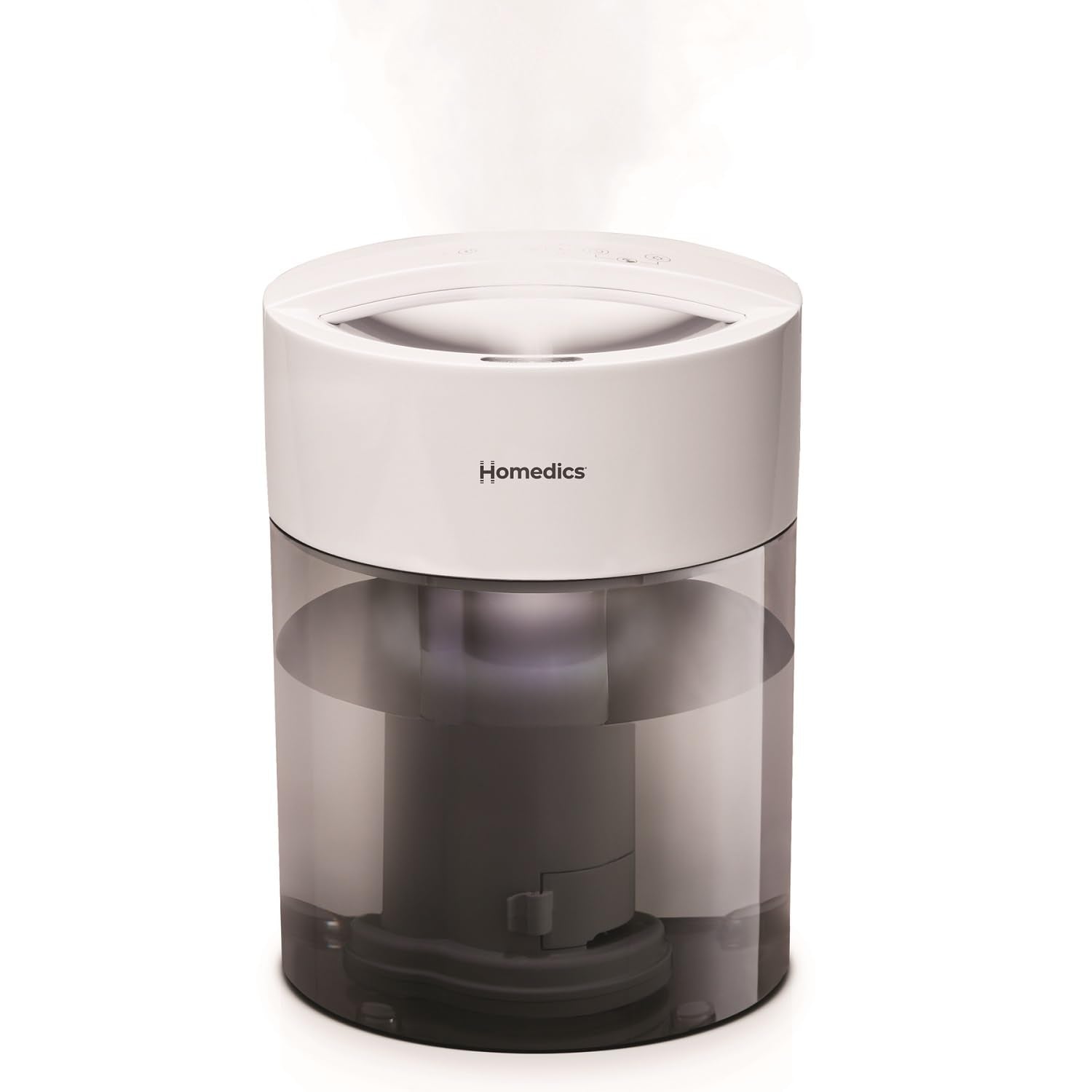 HoMedics Humidifiers for Bedroom, Home, Nursery, Office and Plants. Total Comfort UV-C Ultrasonic Humidifier, Leak Resistant Design, 0.97 Gallon Tank, 35 Hour Run Time, Quiet, Cool Mist, Night Light