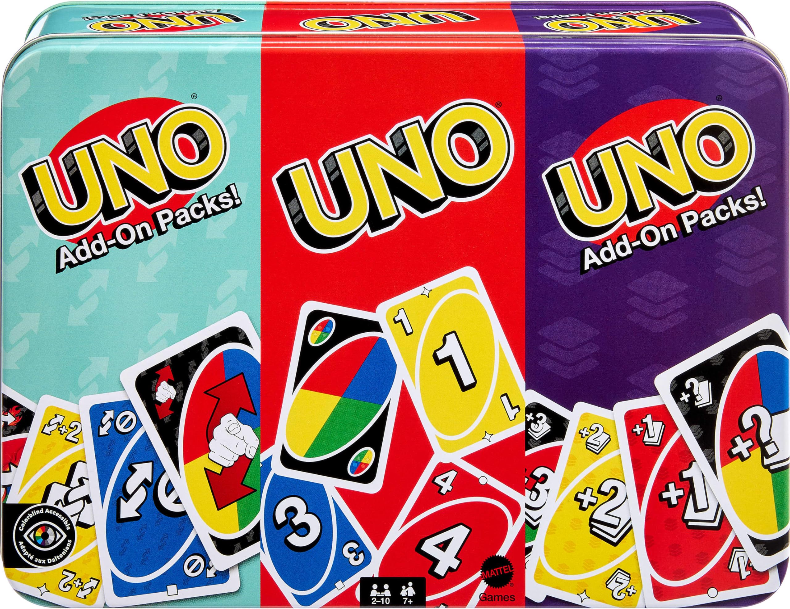 Mattel Games UNO Card Game with 2 Add On Packs & Collectible Tin for Kids, Adults & Family Game Night. 2 to 10 Players (Amazon Exclusive)