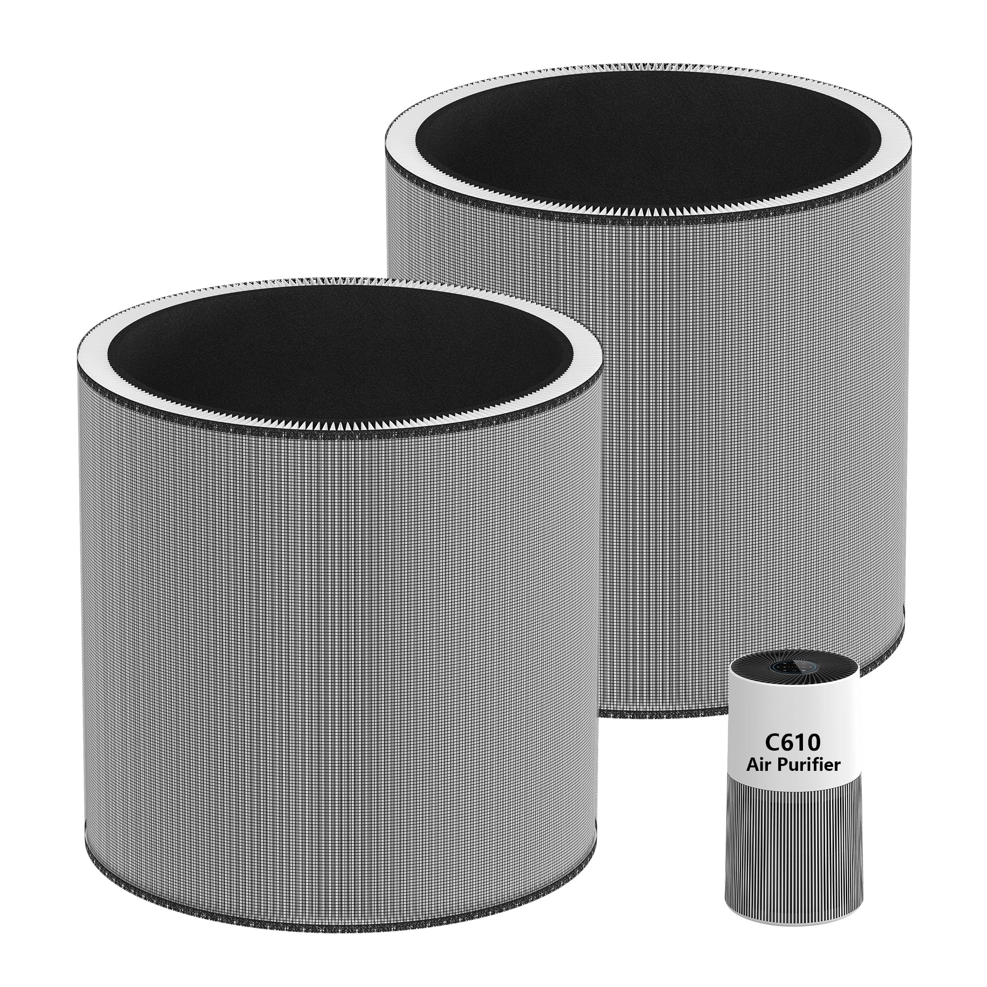 C610 Replacement Filter Z Compatible with Winix C610 Air Purifier Cleaner 1712-0121-00, 3-in-1 True HEPA Filtration, 2-Pack