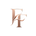 Rose gold monogram 'FF' on a black background